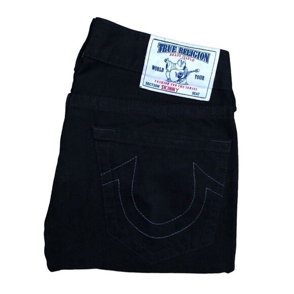Vintage True Religion Jeans Size 32 SKINNY Black - Picture 1 of 10